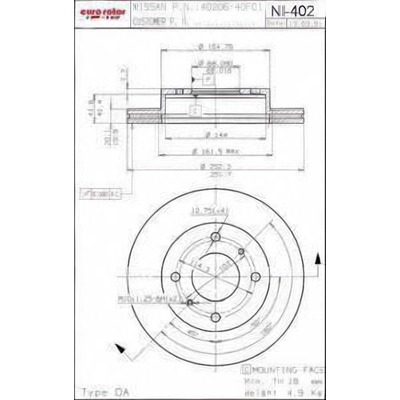 Front Disc Brake Rotor by ULTRA - NI402 pa1