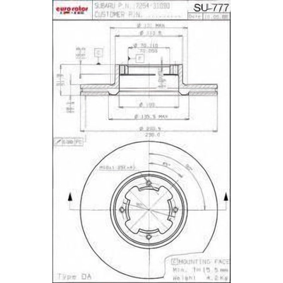 Front Disc Brake Rotor by ULTRA - SU777 pa1