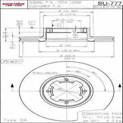 Front Disc Brake Rotor by ULTRA - SU777 pa2