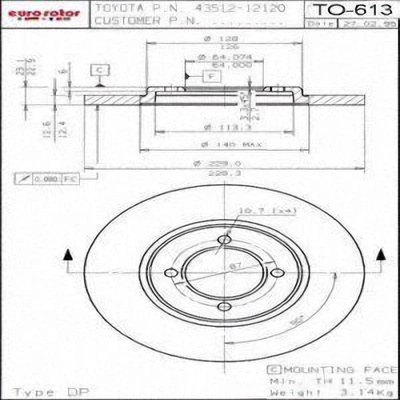 Front Disc Brake Rotor by ULTRA - TO613 pa2