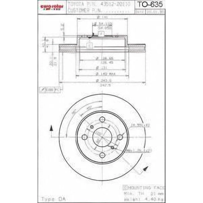 Front Disc Brake Rotor by ULTRA - TO635 pa1