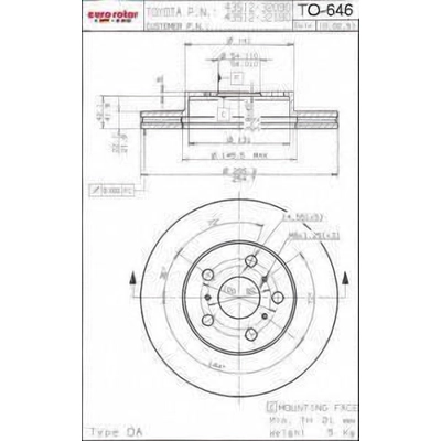 Front Disc Brake Rotor by ULTRA - TO646 pa1