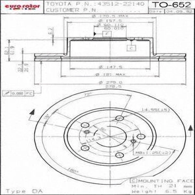 Disque de frein � disque avant by ULTRA - TO652 pa8