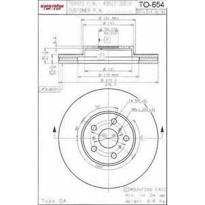 Front Disc Brake Rotor by ULTRA - TO654 pa1