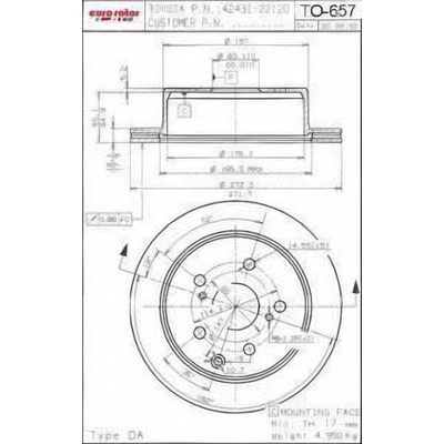 Disque de frein � disque avant by ULTRA - TO657 pa1