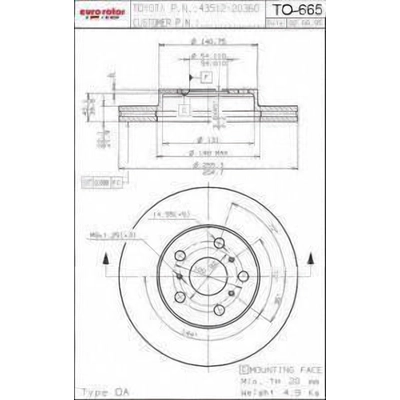 Front Disc Brake Rotor by ULTRA - TO665 pa1