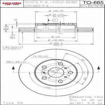 Front Disc Brake Rotor by ULTRA - TO665 pa2