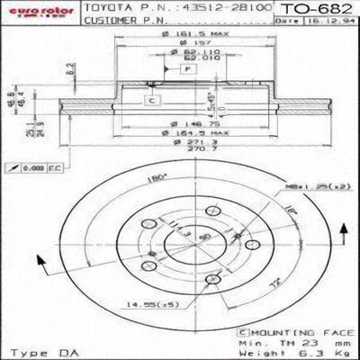 Front Disc Brake Rotor by ULTRA - TO682 pa2