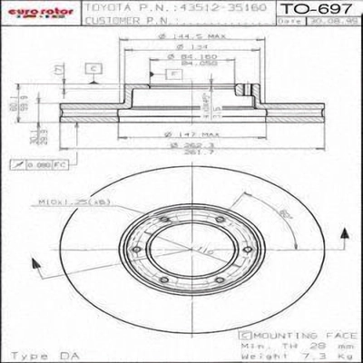 Front Disc Brake Rotor by ULTRA - TO697 pa9