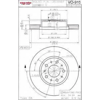 Front Disc Brake Rotor by ULTRA - VO915 pa1