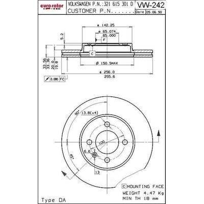 Front Disc Brake Rotor by ULTRA - VW242 pa3