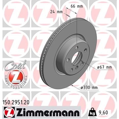 ZIMMERMANN - 150.2951.20 - Brake Rotor (Pack of 2) pa1