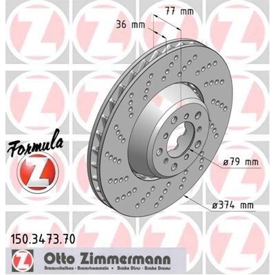 Disque de frein � disque avant by ZIMMERMANN - 150.3473.70 pa7