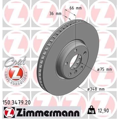 Front Disc Brake Rotor by ZIMMERMANN - 150.3479.20 pa7