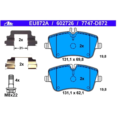 Front Disc Pads by ATE - 602726 pa3