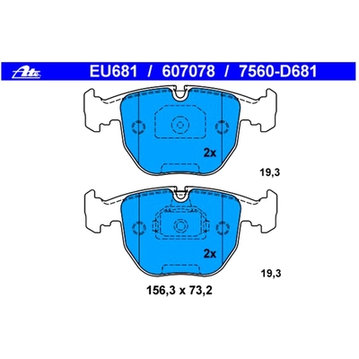 Front Disc Pads by ATE - 607078 pa4