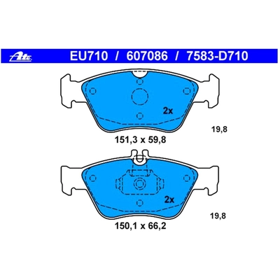 Front Disc Pads by ATE - 607086 pa3