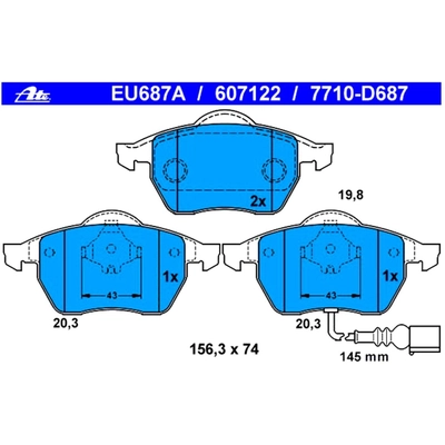 Front Disc Pads by ATE - 607122 pa2