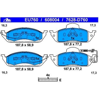 Front Disc Pads by ATE - 608004 pa3