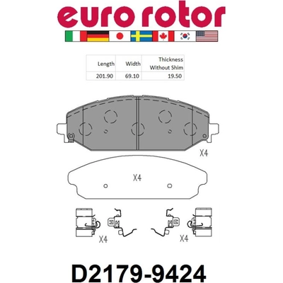 EUROROTOR - XD2179H - Front Disc Pads pa3