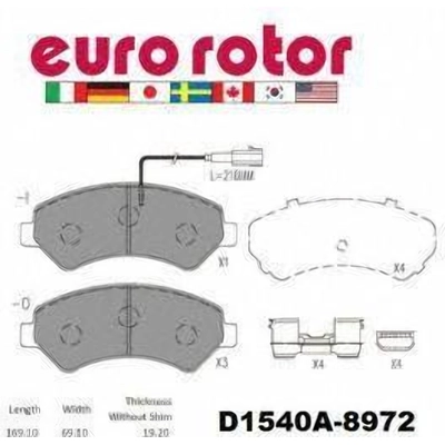 Front Disc Pads by EUROROTOR - XD1540A-H pa3