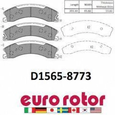 Front Disc Pads by EUROROTOR - XD1565H pa3