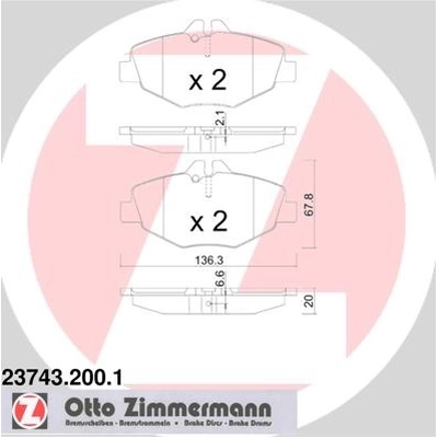 Plaquette de frein avant par ZIMMERMANN - 23743.200.1 pa1