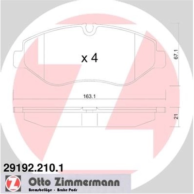 Front Disc Pads by ZIMMERMANN - 29192.210.1 pa1