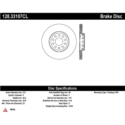 Front Drilled Rotor by CENTRIC PARTS - 128.33107CL pa1