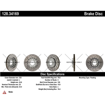 Front Drilled Rotor by CENTRIC PARTS - 128.34169 pa1