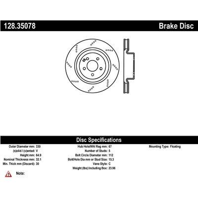 Front Drilled Rotor by CENTRIC PARTS - 128.35078 pa1