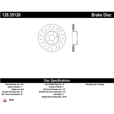 Front Drilled Rotor by CENTRIC PARTS - 128.35120 pa2