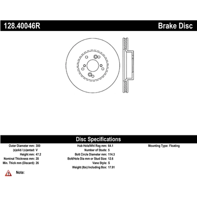 Disque avant perc� by CENTRIC PARTS - 128.40046R pa1