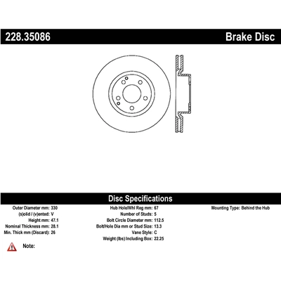 Front Drilled Rotor by CENTRIC PARTS - 228.35086 pa2