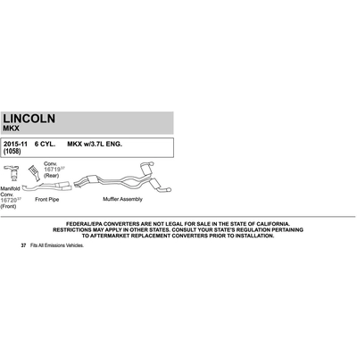 Front Exhaust Pipe by WALKER USA - 54982 pa3