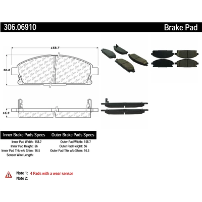 Plaquette de frein haute performance avant by CENTRIC PARTS - 306.06910 pa4