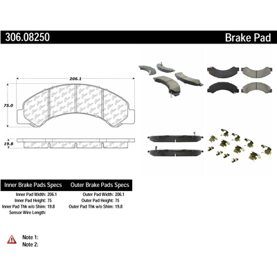 Plaquette de frein haute performance avant de CENTRIC PARTS - 306.08250 pa6