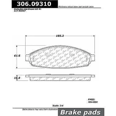 Plaquette de frein haute performance avant by CENTRIC PARTS - 306.09310 pa4