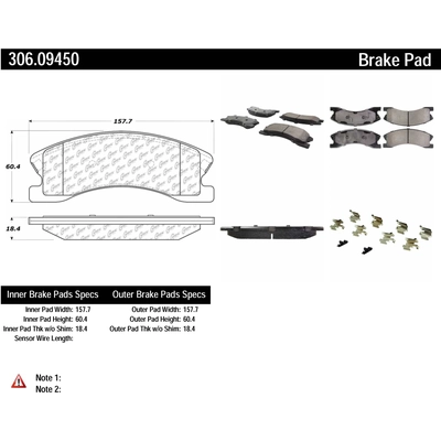 Front High Performance Pads by CENTRIC PARTS - 306.09450 pa1