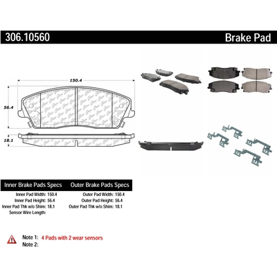 Plaquette de frein haute performance avant by CENTRIC PARTS - 306.10560 pa4