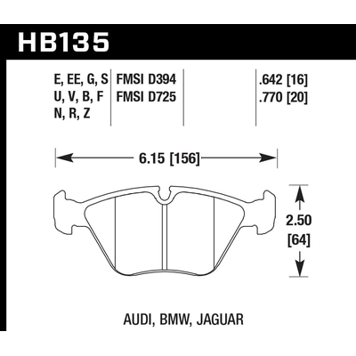 HAWK PERFORMANCE - HB135B.770 - Front High Performance Pads pa4