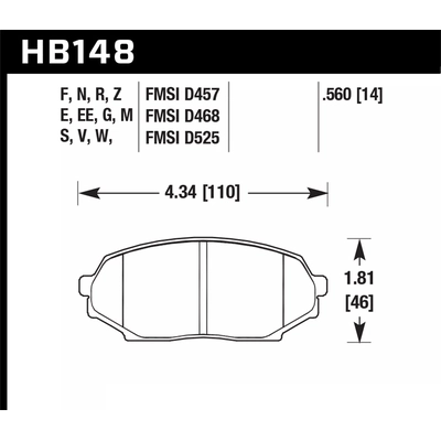 HAWK PERFORMANCE - HB148N.560 - Front High Performance Pads pa2