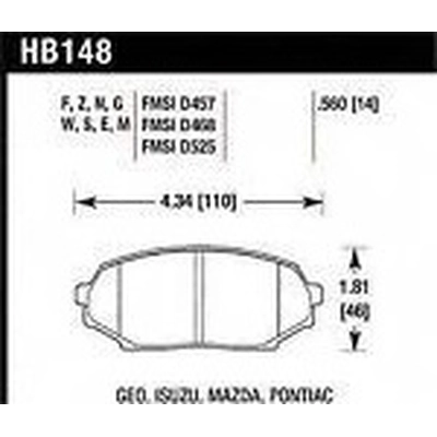 Front High Performance Pads by HAWK PERFORMANCE - HB148R.560 pa1