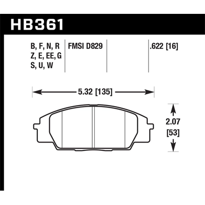 HAWK PERFORMANCE - HB361B.622 - Front High Performance Pads pa2