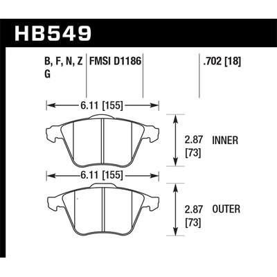 HAWK PERFORMANCE - HB549B.702 - Front High Performance Pads pa2