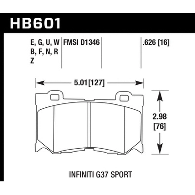 HAWK PERFORMANCE - HB601N.626 - Front High Performance Pads pa2