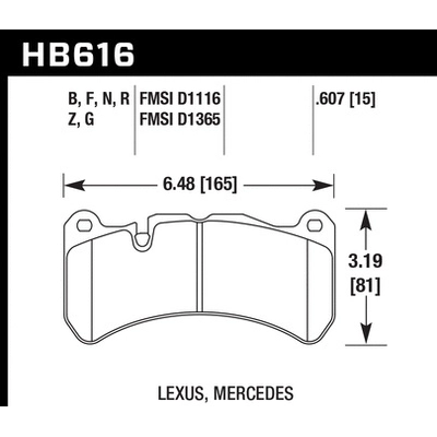 Front High Performance Pads by HAWK PERFORMANCE - HB616N.607 pa1