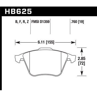 HAWK PERFORMANCE - HB625F.760 - Front High Performance Pads pa2