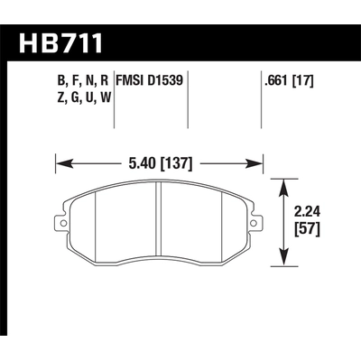 HAWK PERFORMANCE - HB711B.661 - Front High Performance Pads pa2