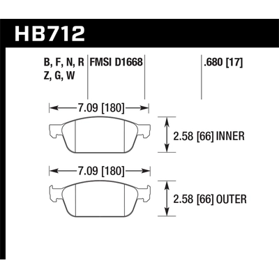 HAWK PERFORMANCE - HB712B.680 - Front High Performance Pads pa2